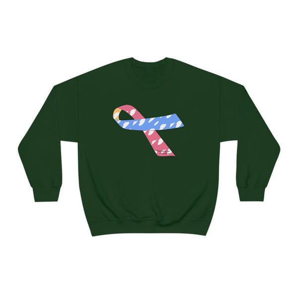 Official Congenital Diaphragmatic Hernia Awareness Unisex Heavy Blend™ Crewneck Sweatshirt Ribbon