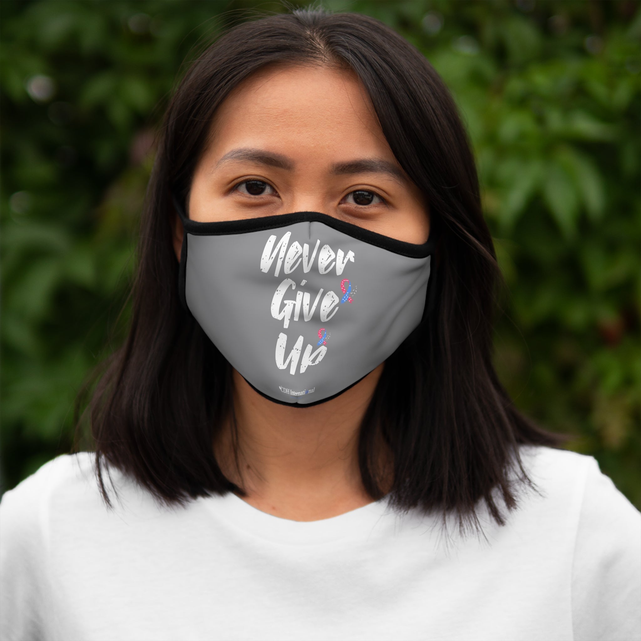 Fitted Polyester Face Mask Official Congenital Diaphragmatic Hernia Awareness Ribbon