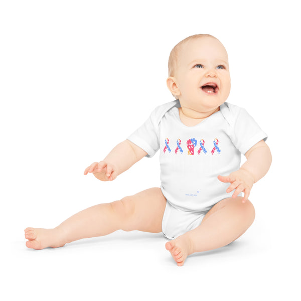 Baby Organic Short Sleeve Bodysuit Ribbon Official Congenital Diaphragmatic Hernia Awareness