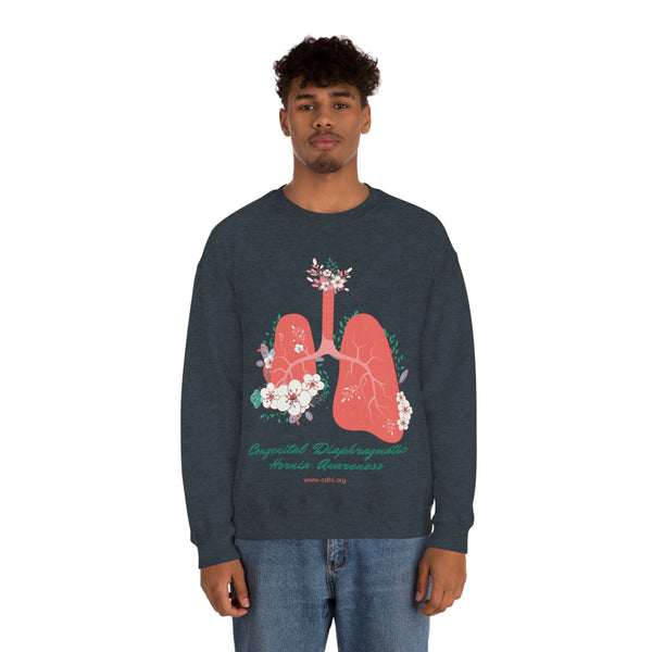 CDH Lungs Daisies  Unisex Heavy Blend™ Crewneck Sweatshirt