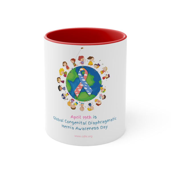 Accent Coffee Mug, 11oz Official Congenital Diaphragmatic Hernia Awareness Ribbon