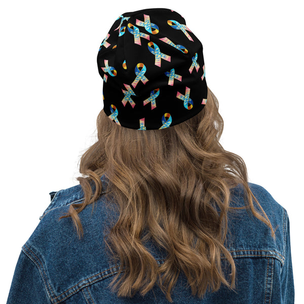 CDHARAB- (1) Congenital Diaphragmatic Hernia Awareness Ribbon All-Over Print Beanie