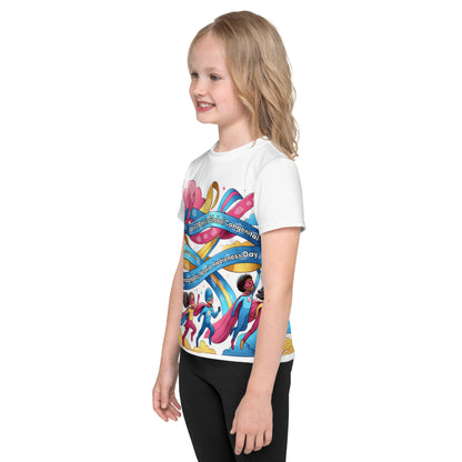 CDHA19- (16) April 19th is Congenital Diaphragmatic Hernia Awareness Day Kids crew neck t-shirt