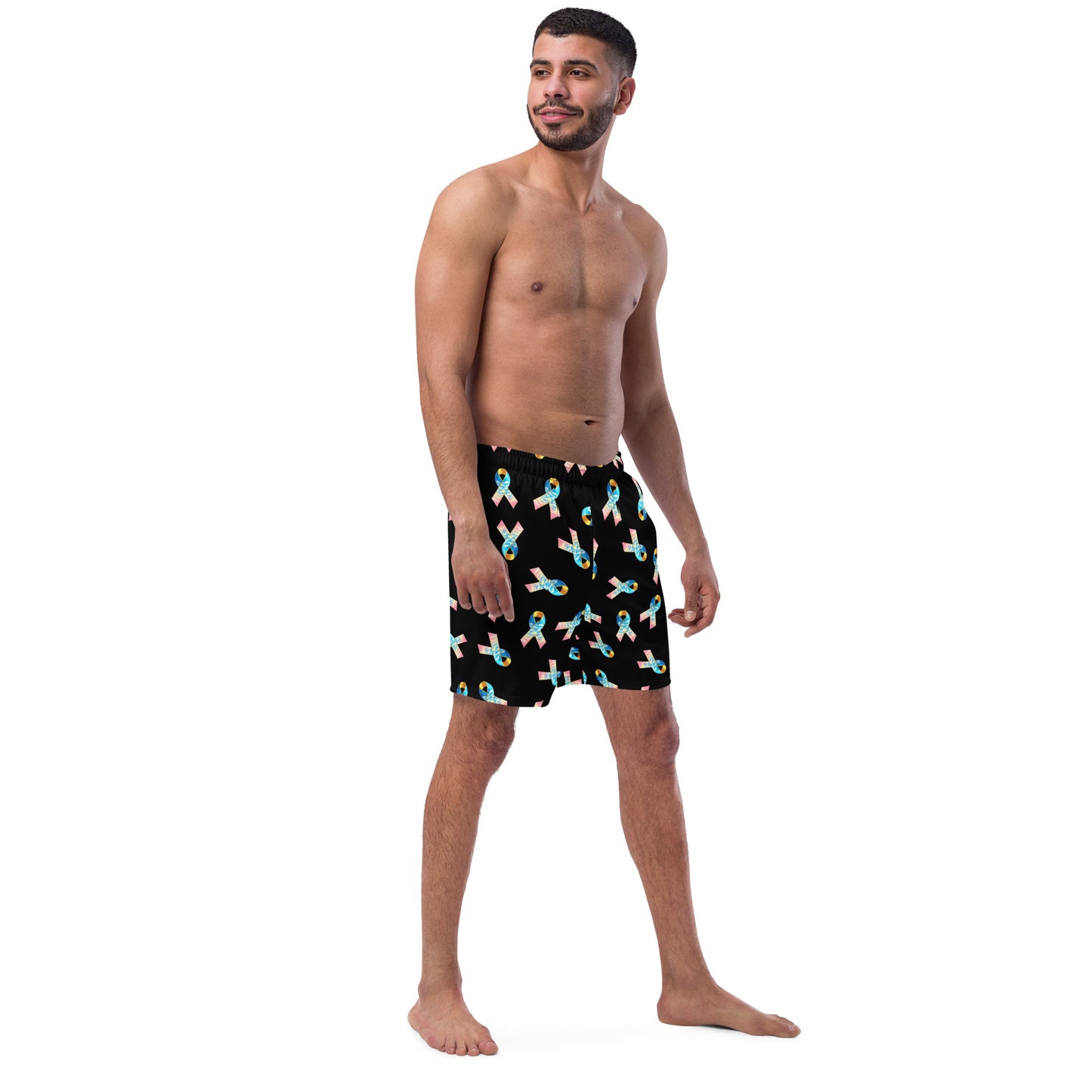 CDHARAB- (1) Congenital Diaphragmatic Hernia Awareness Ribbon All-Over Print Recycled Swim Trunks