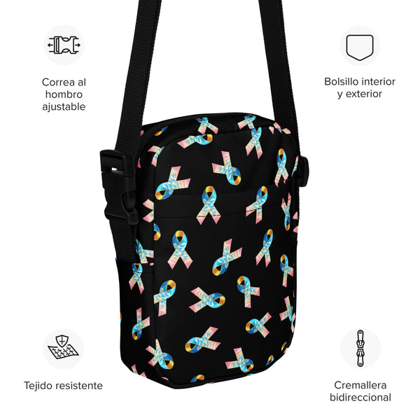 CDHARAB- (1) Congenital Diaphragmatic Hernia Awareness Ribbon Utility crossbody bag