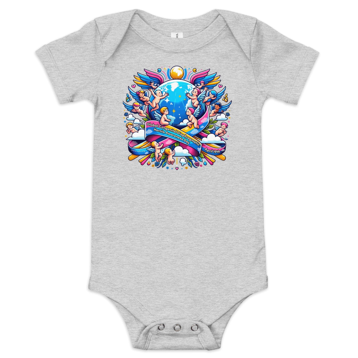 April 19th is Congenital Diaphragmatic Hernia Awareness Day Baby short sleeve one piece