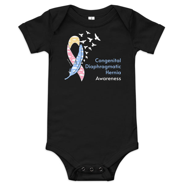 CDHAR- (5) Congenital Diaphragmatic Hernia Awareness Ribbon Baby short sleeve one piece