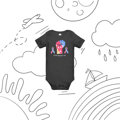 CDHAR- (7) Congenital Diaphragmatic Hernia Awareness Ribbon Baby short sleeve one piece