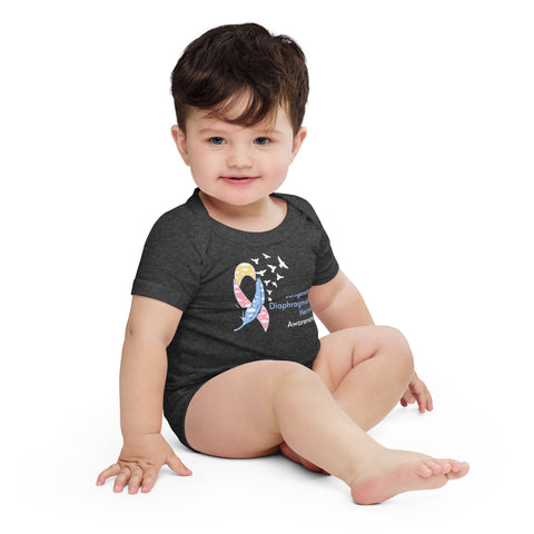 CDHAR- (5) Congenital Diaphragmatic Hernia Awareness Ribbon Baby short sleeve one piece