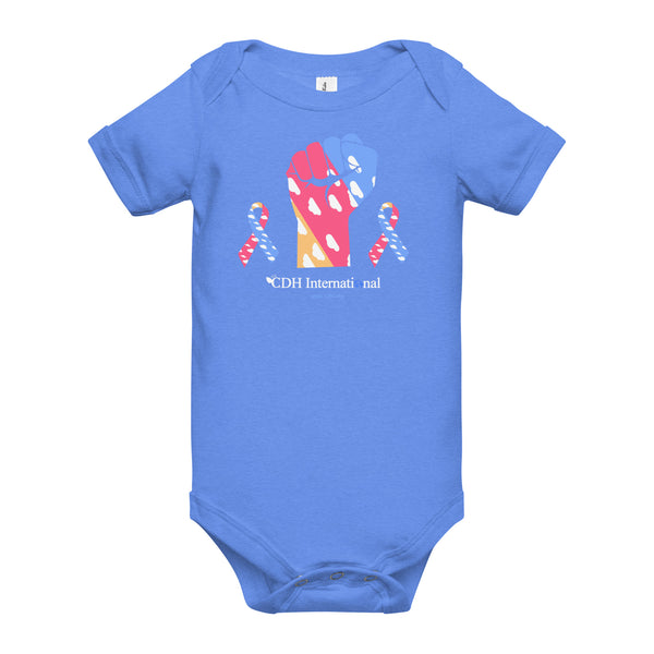 CDHAR- (7) Congenital Diaphragmatic Hernia Awareness Ribbon Baby short sleeve one piece