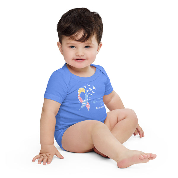 CDHAR- (5) Congenital Diaphragmatic Hernia Awareness Ribbon Baby short sleeve one piece