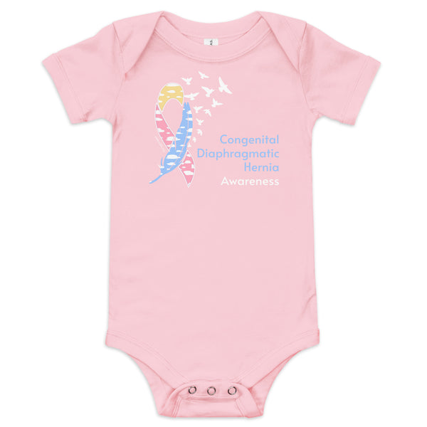 CDHAR- (5) Congenital Diaphragmatic Hernia Awareness Ribbon Baby short sleeve one piece