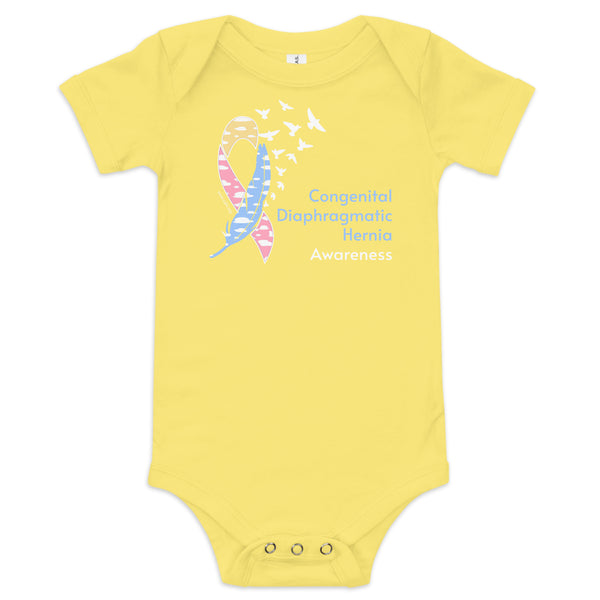 CDHAR- (5) Congenital Diaphragmatic Hernia Awareness Ribbon Baby short sleeve one piece