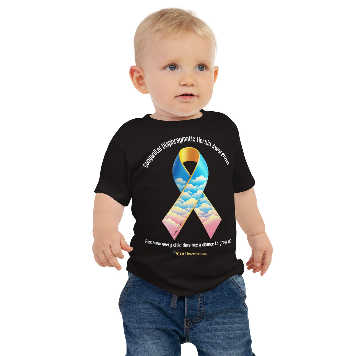 2024 Congenital Diaphragmatic Hernia Awareness Ribbon Baby Jersey Shor ...