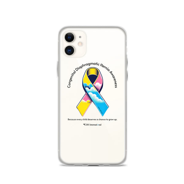 CDHAR- (47) Congenital Diaphragmatic Hernia Awareness Ribbon Clear Case for iPhone®