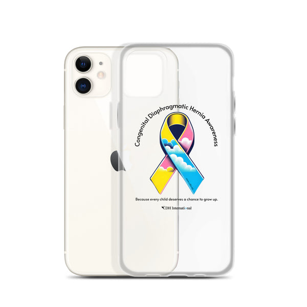 CDHAR- (47) Congenital Diaphragmatic Hernia Awareness Ribbon Clear Case for iPhone®