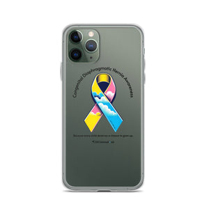 CDHAR- (47) Congenital Diaphragmatic Hernia Awareness Ribbon Clear Case for iPhone®