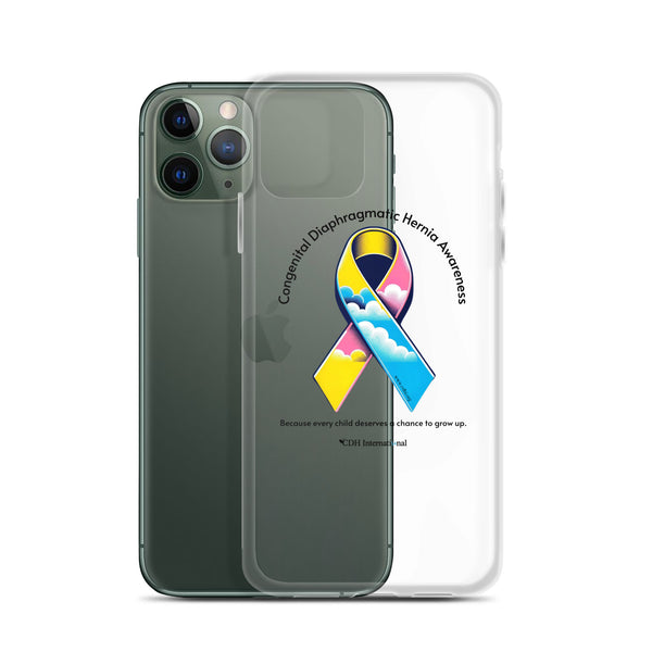 CDHAR- (47) Congenital Diaphragmatic Hernia Awareness Ribbon Clear Case for iPhone®