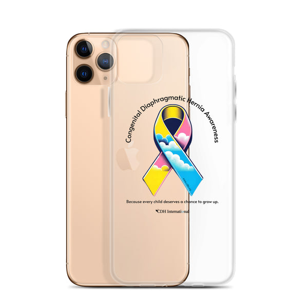 CDHAR- (47) Congenital Diaphragmatic Hernia Awareness Ribbon Clear Case for iPhone®