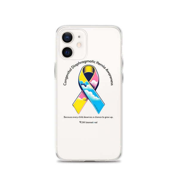 CDHAR- (47) Congenital Diaphragmatic Hernia Awareness Ribbon Clear Case for iPhone®