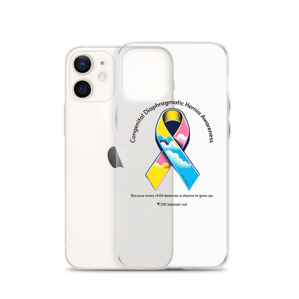 CDHAR- (47) Congenital Diaphragmatic Hernia Awareness Ribbon Clear Case for iPhone®