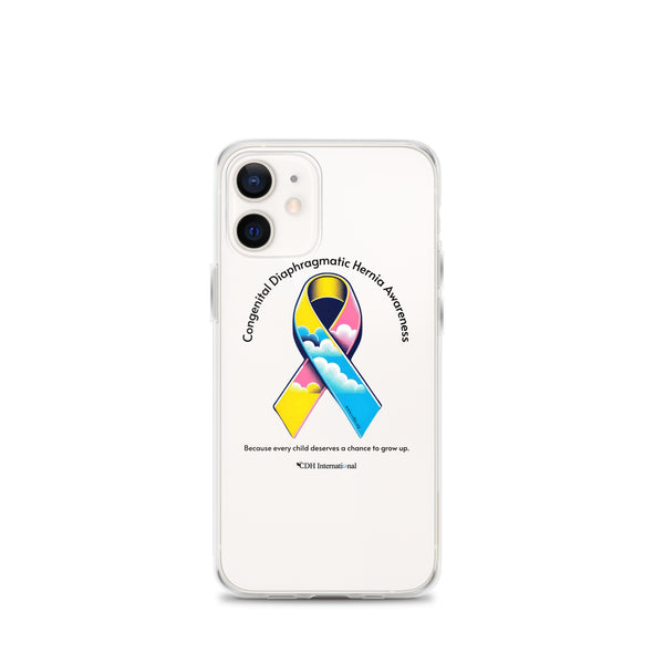 CDHAR- (47) Congenital Diaphragmatic Hernia Awareness Ribbon Clear Case for iPhone®