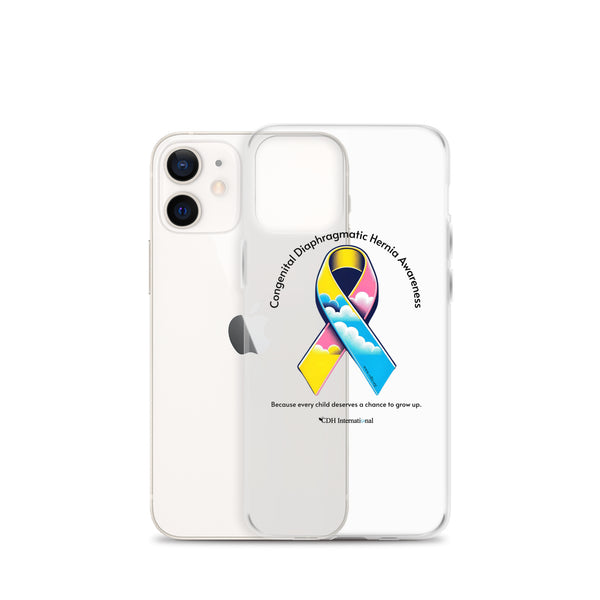 CDHAR- (47) Congenital Diaphragmatic Hernia Awareness Ribbon Clear Case for iPhone®