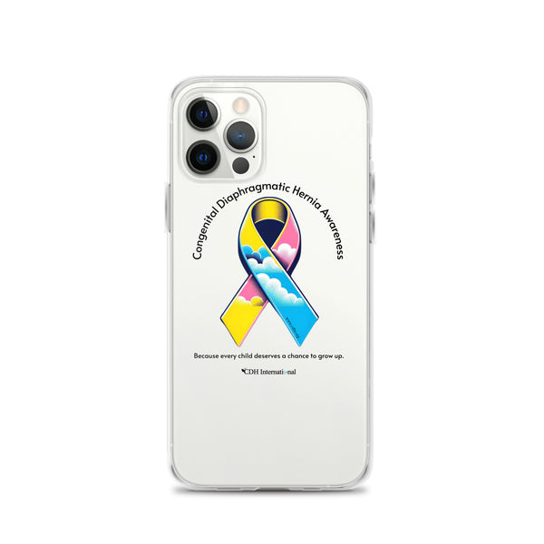 CDHAR- (47) Congenital Diaphragmatic Hernia Awareness Ribbon Clear Case for iPhone®