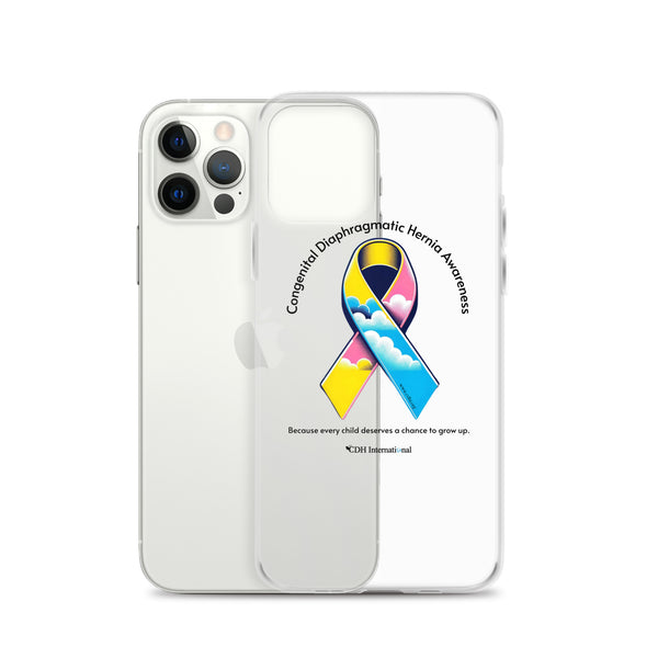 CDHAR- (47) Congenital Diaphragmatic Hernia Awareness Ribbon Clear Case for iPhone®