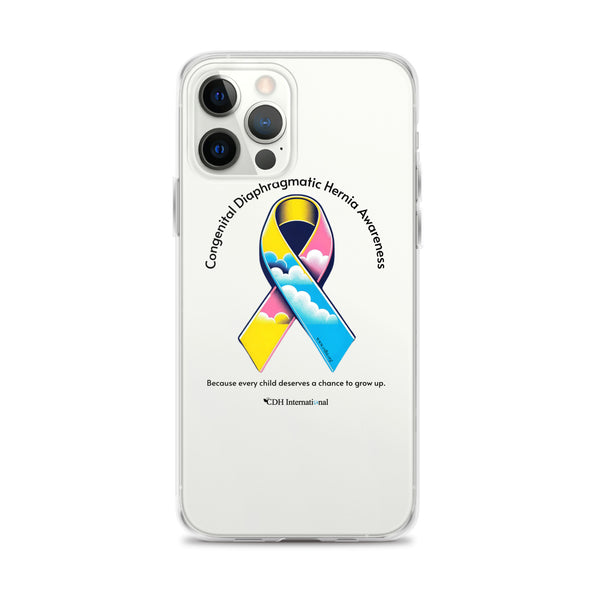 CDHAR- (47) Congenital Diaphragmatic Hernia Awareness Ribbon Clear Case for iPhone®