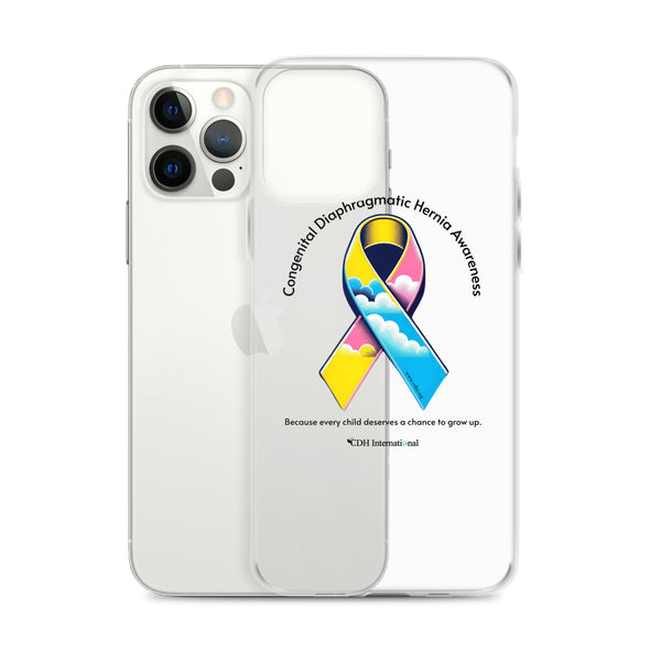 CDHAR- (47) Congenital Diaphragmatic Hernia Awareness Ribbon Clear Case for iPhone®