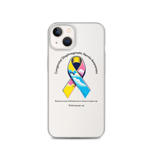 CDHAR- (47) Congenital Diaphragmatic Hernia Awareness Ribbon Clear Case for iPhone®