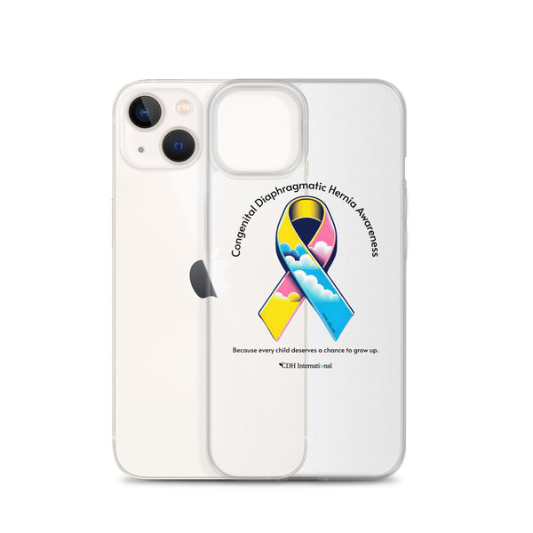 CDHAR- (47) Congenital Diaphragmatic Hernia Awareness Ribbon Clear Case for iPhone®