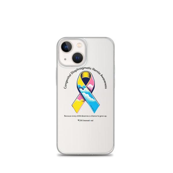 CDHAR- (47) Congenital Diaphragmatic Hernia Awareness Ribbon Clear Case for iPhone®