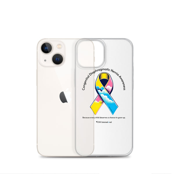 CDHAR- (47) Congenital Diaphragmatic Hernia Awareness Ribbon Clear Case for iPhone®