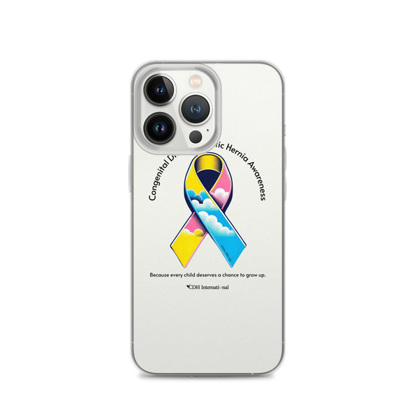 CDHAR- (47) Congenital Diaphragmatic Hernia Awareness Ribbon Clear Case for iPhone®