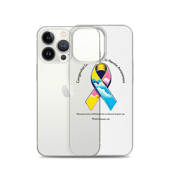 CDHAR- (47) Congenital Diaphragmatic Hernia Awareness Ribbon Clear Case for iPhone®