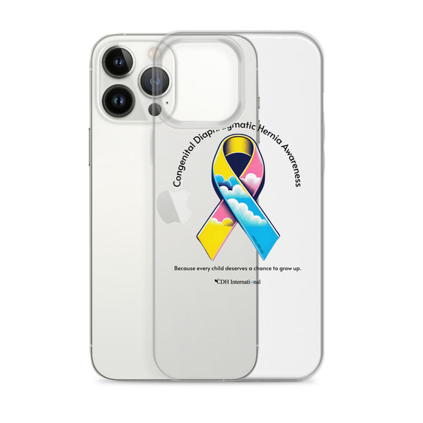 CDHAR- (47) Congenital Diaphragmatic Hernia Awareness Ribbon Clear Case for iPhone®