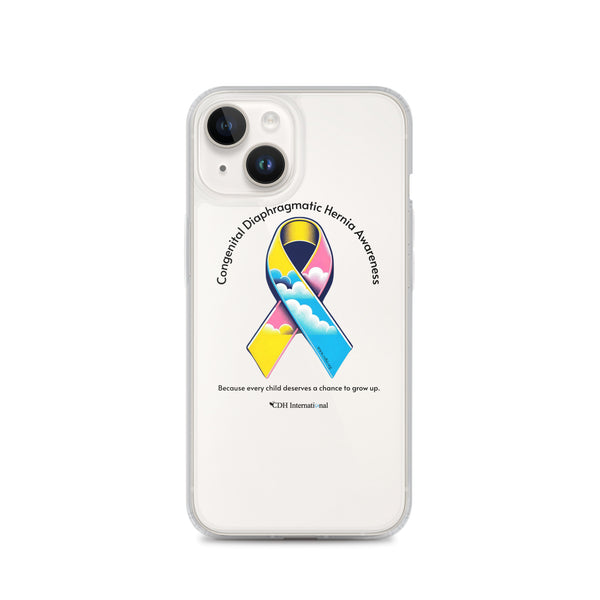 CDHAR- (47) Congenital Diaphragmatic Hernia Awareness Ribbon Clear Case for iPhone®