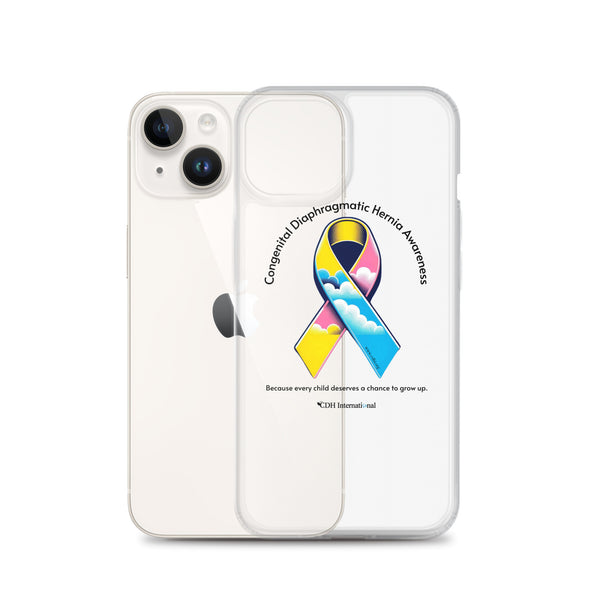 CDHAR- (47) Congenital Diaphragmatic Hernia Awareness Ribbon Clear Case for iPhone®