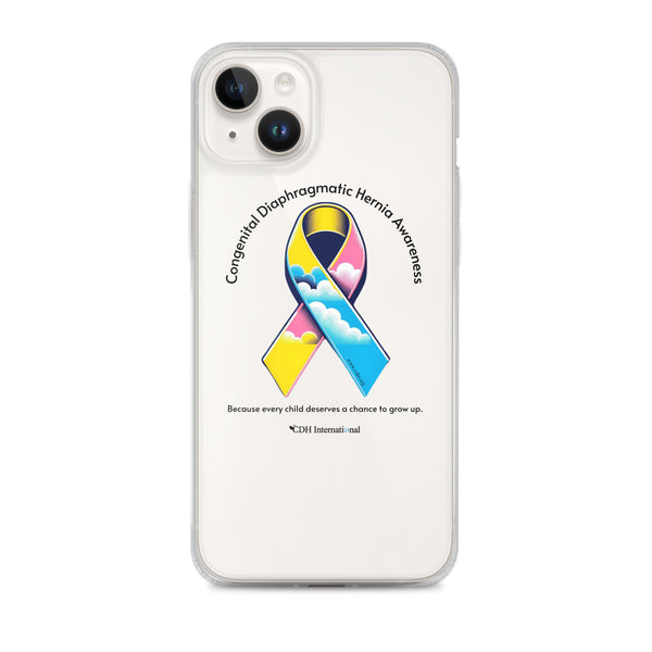 CDHAR- (47) Congenital Diaphragmatic Hernia Awareness Ribbon Clear Case for iPhone®