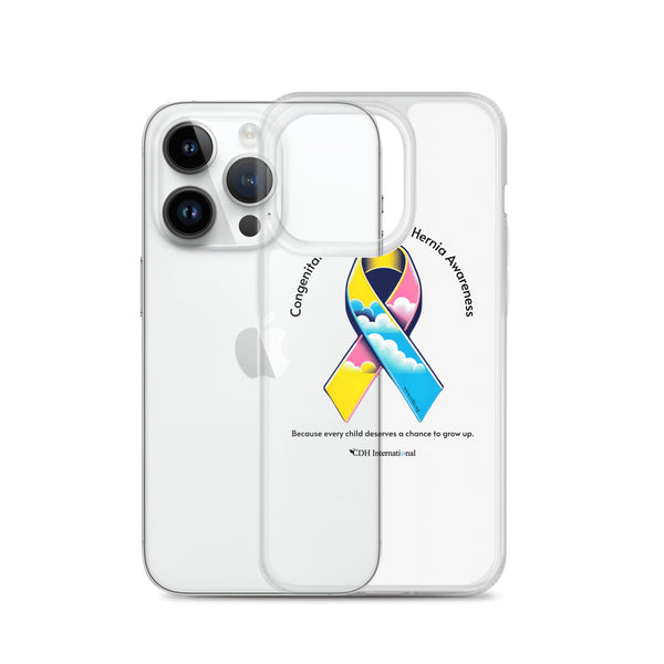 CDHAR- (47) Congenital Diaphragmatic Hernia Awareness Ribbon Clear Case for iPhone®