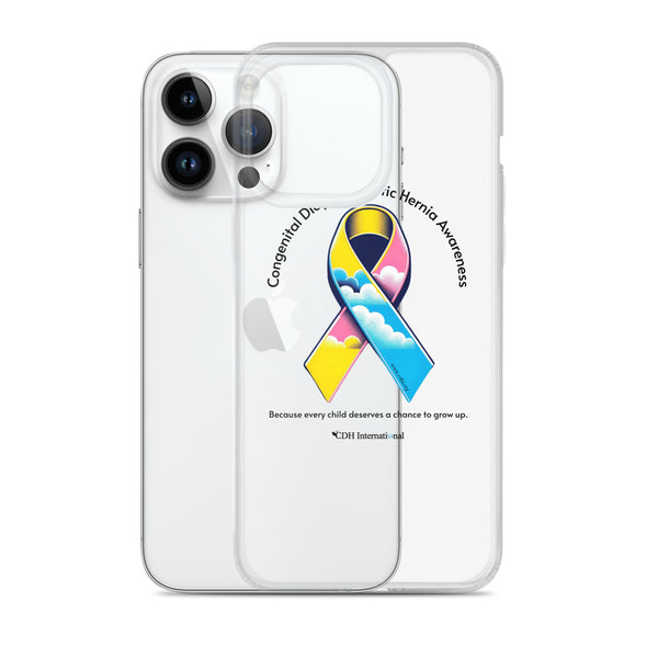 CDHAR- (47) Congenital Diaphragmatic Hernia Awareness Ribbon Clear Case for iPhone®