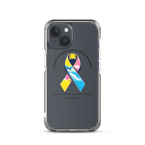 CDHAR- (47) Congenital Diaphragmatic Hernia Awareness Ribbon Clear Case for iPhone®