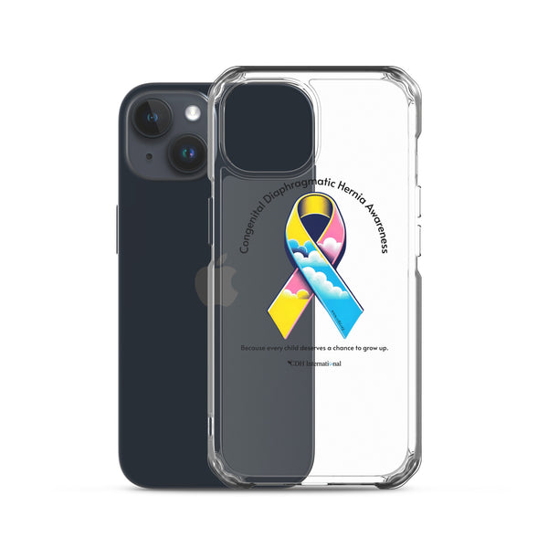 CDHAR- (47) Congenital Diaphragmatic Hernia Awareness Ribbon Clear Case for iPhone®