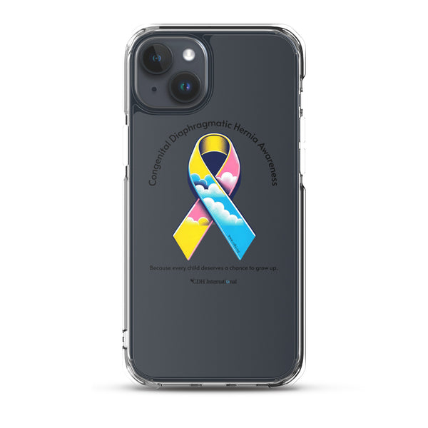 CDHAR- (47) Congenital Diaphragmatic Hernia Awareness Ribbon Clear Case for iPhone®