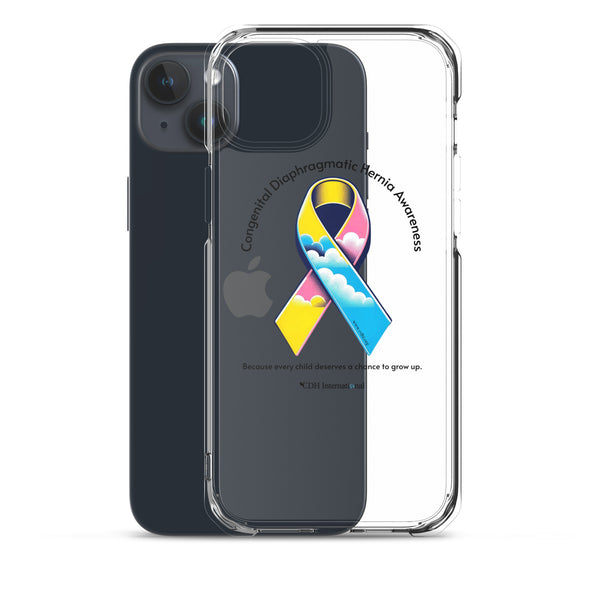 CDHAR- (47) Congenital Diaphragmatic Hernia Awareness Ribbon Clear Case for iPhone®