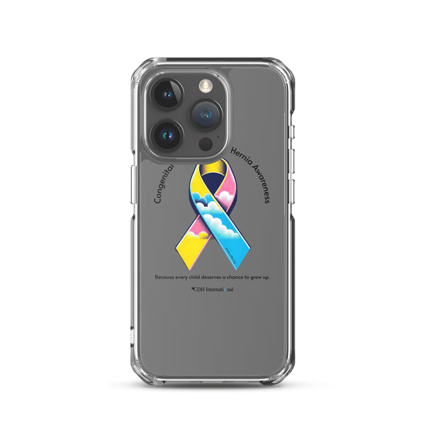 CDHAR- (47) Congenital Diaphragmatic Hernia Awareness Ribbon Clear Case for iPhone®