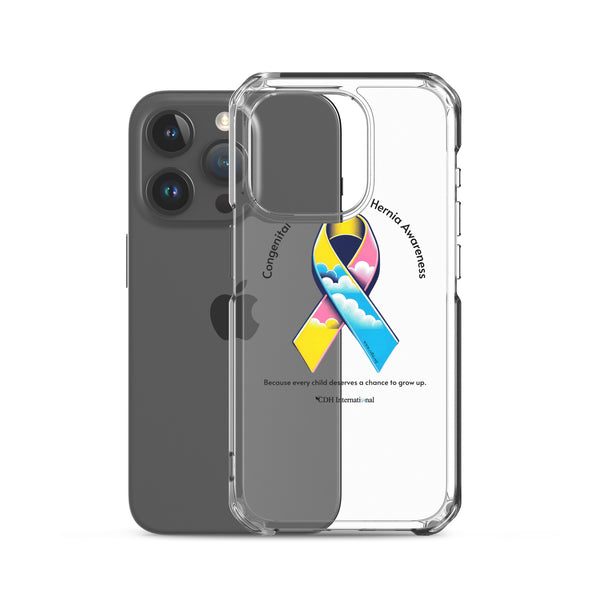 CDHAR- (47) Congenital Diaphragmatic Hernia Awareness Ribbon Clear Case for iPhone®