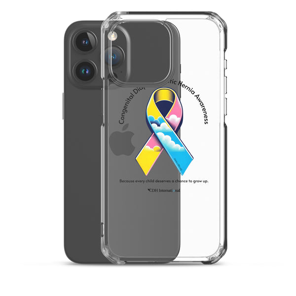 CDHAR- (47) Congenital Diaphragmatic Hernia Awareness Ribbon Clear Case for iPhone®